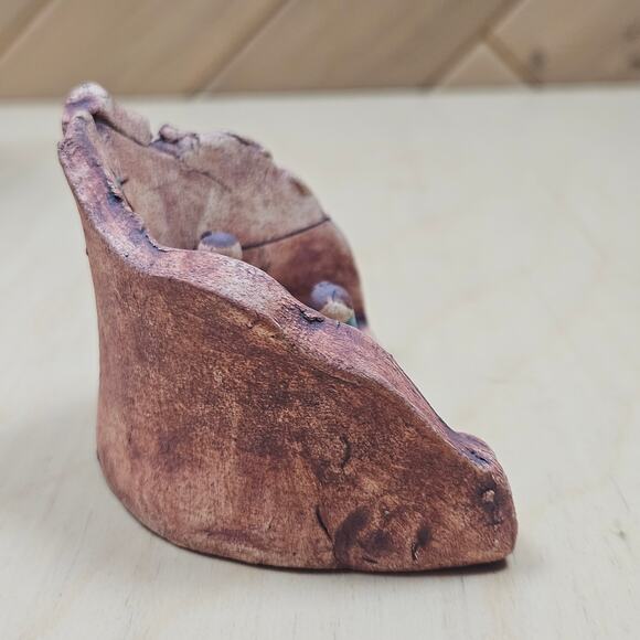 Small Nativity Clay Pottery Mary Joseph Baby Jesus Red matt glaze small figures - Picture 4 of 6